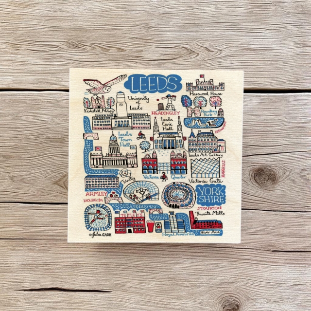 Julia Gash Wooden Coaster - Leeds