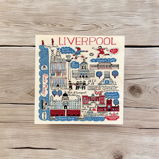 Julia Gash Wooden Coaster - Liverpool