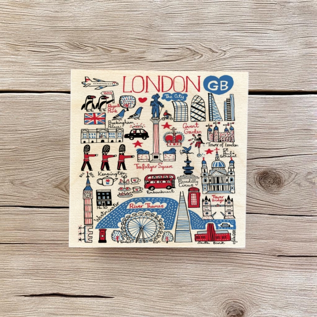 Julia Gash Wooden Coaster - London