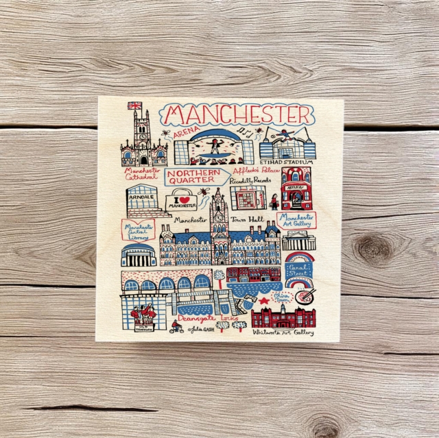Julia Gash Wooden Coaster - Manchester