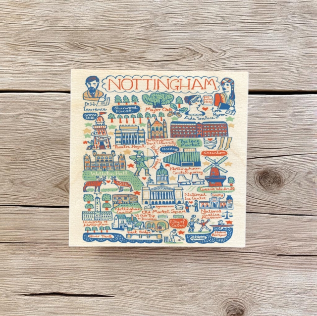 Julia Gash Wooden Coaster - Nottingham