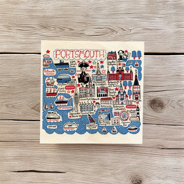 Julia Gash Wooden Coaster - Portsmouth