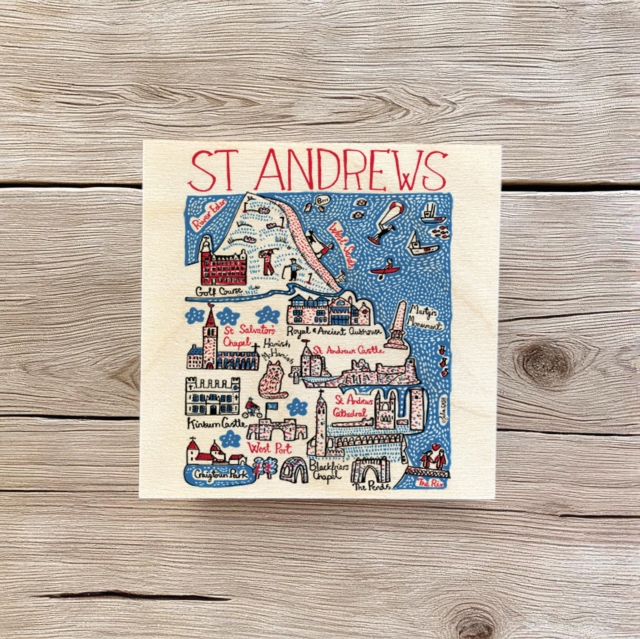 Julia Gash Wooden Coaster - St Andrews
