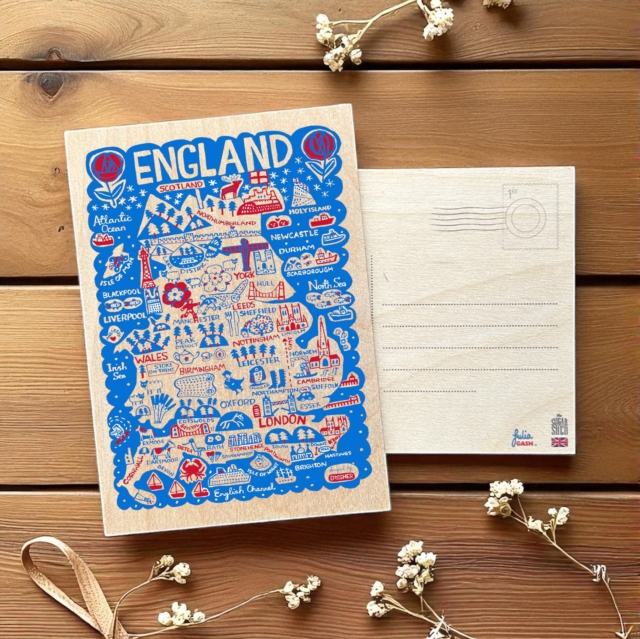 Julia Gash Wooden Postcard - England