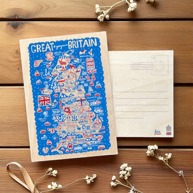 Julia Gash Wooden Postcard - Great Britain