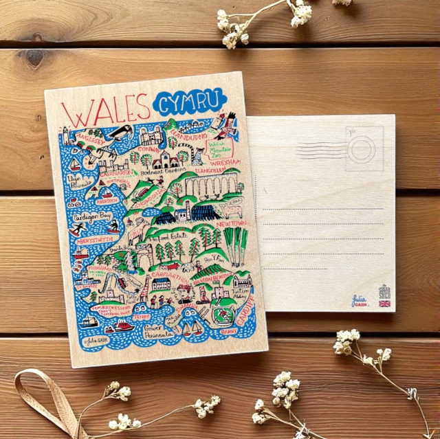 Julia Gash Wooden Postcard - Wales
