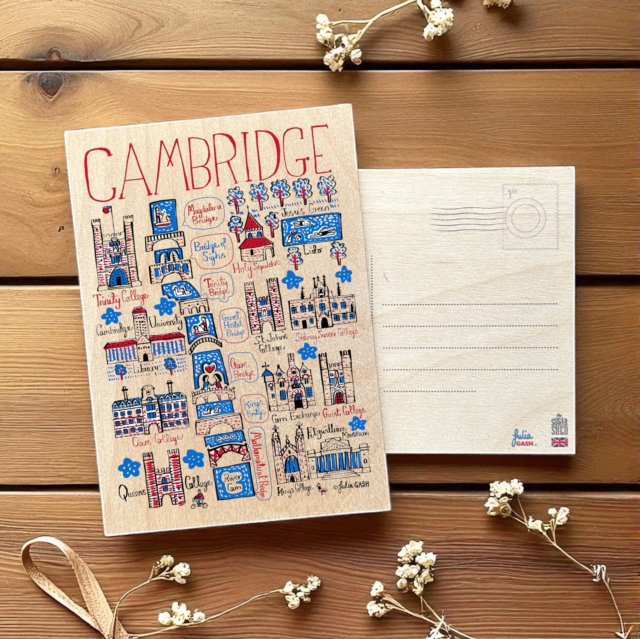 Julia Gash Wooden Postcard - Cambridge