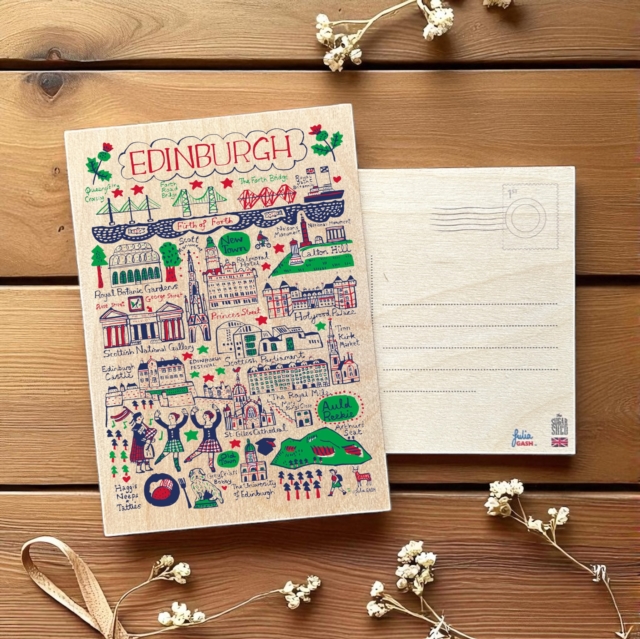 Julia Gash Wooden Postcard - Edinburgh