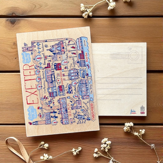 Julia Gash Wooden Postcard - Exeter