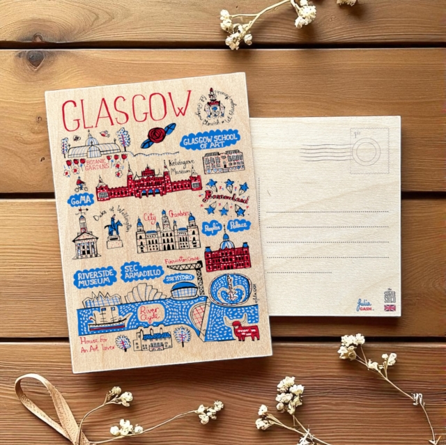 Julia Gash Wooden Postcard - Glasgow