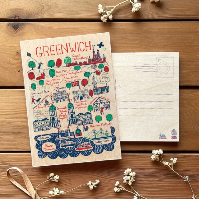 Julia Gash Wooden Postcard - Greenwich