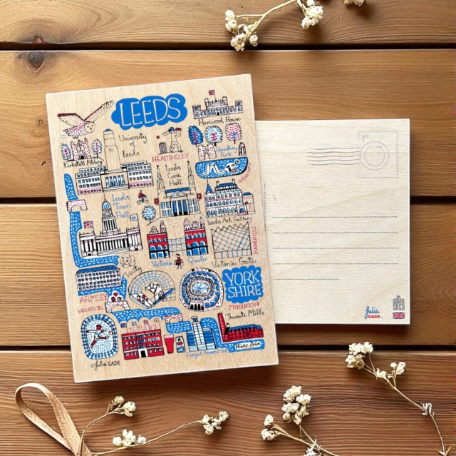 Julia Gash Wooden Postcard - Leeds