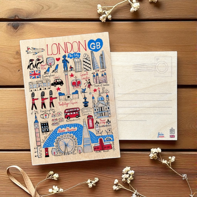 Julia Gash Wooden Postcard - London