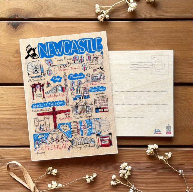 Julia Gash Wooden Postcard - Newcastle