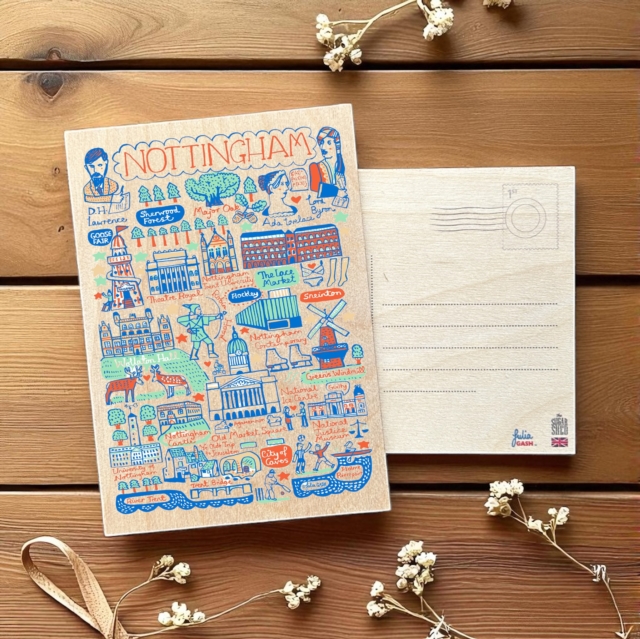 Julia Gash Wooden Postcard - Nottingham