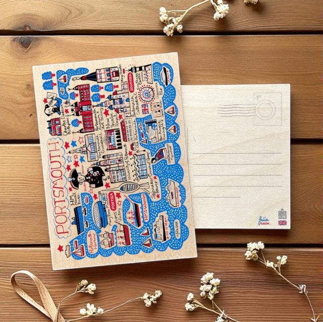 Julia Gash Wooden Postcard - Portsmouth