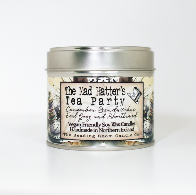 Mad Hatter's Tea Party- Scented Soy Candle- Cucumber Sandwiches, Earl Grey Tea and Shortbread