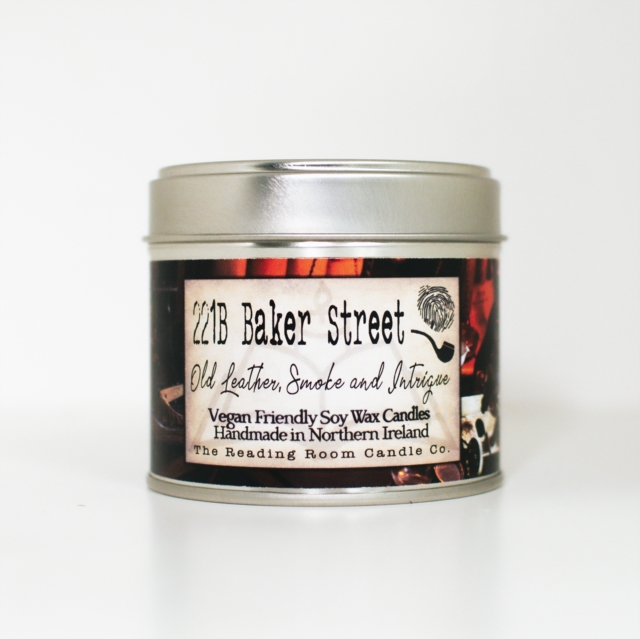 221b Baker Street- Scented Soy Candle- Old Leather, Smoke and Intrigue