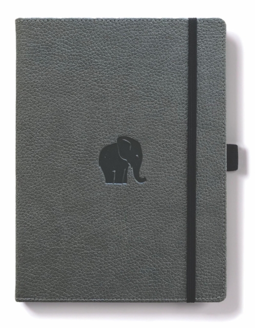 Dingbats A5+ Wildlife Grey Elephant Notebook - Graph