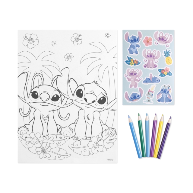 COLOURING SET WITH STICKERS STITCH