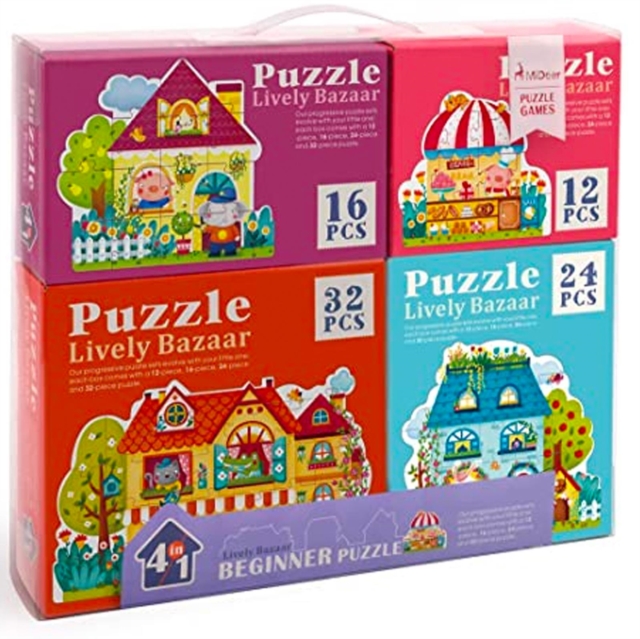 Mideer Puzzles & Games 4 In 1 Puzzle Pack Lively Bazaar