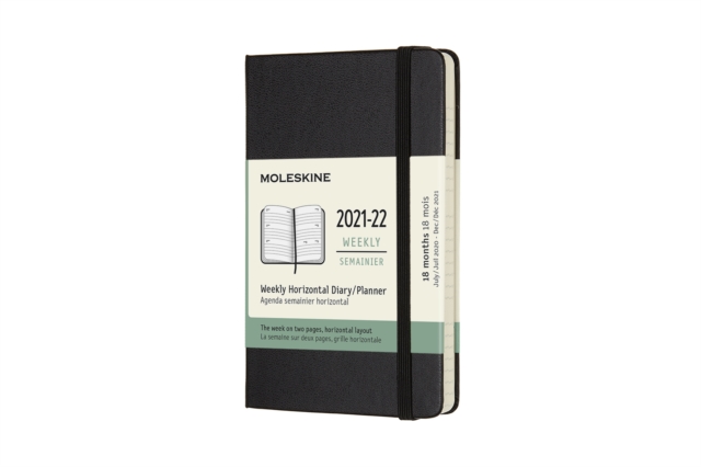 Moleskine 2022 18-Month Weekly Pocket Hardcover Horizontal Notebook