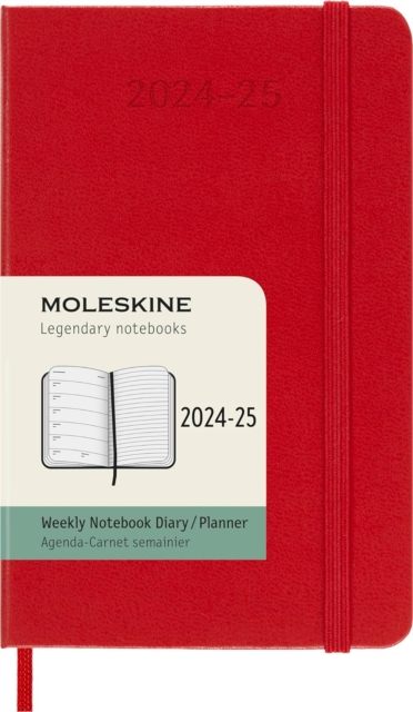 Moleskine 2025 18-Month Weekly Pocket Hardcover Notebook: Scarlet Red