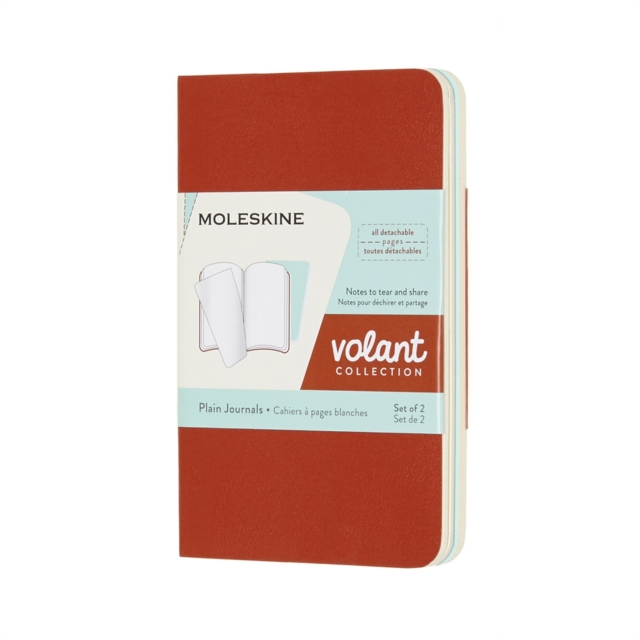 Moleskine Volant Journals XS Plain Coral Orange Aqua.Blue