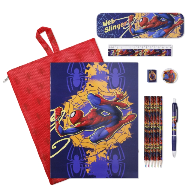 SPIDERMAN BUMPER STATIONERY SET IN REUSABLE BAG