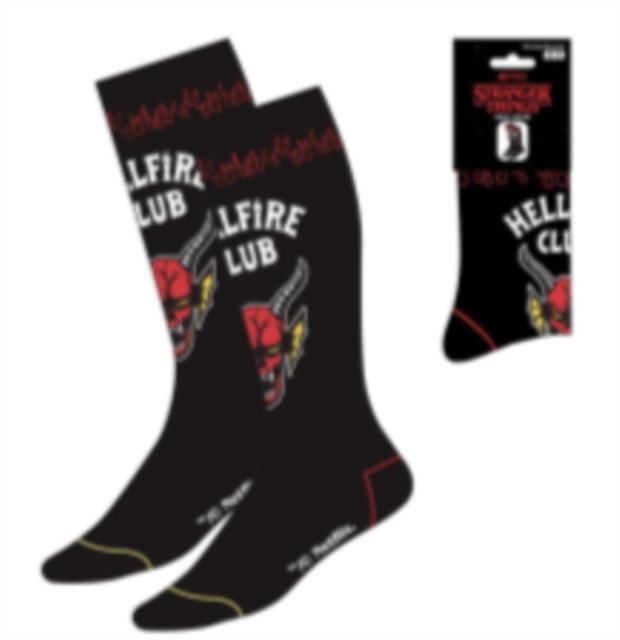 STRANGER THINGS HELLFIRE SOCKS BLACK UK 5-10.5