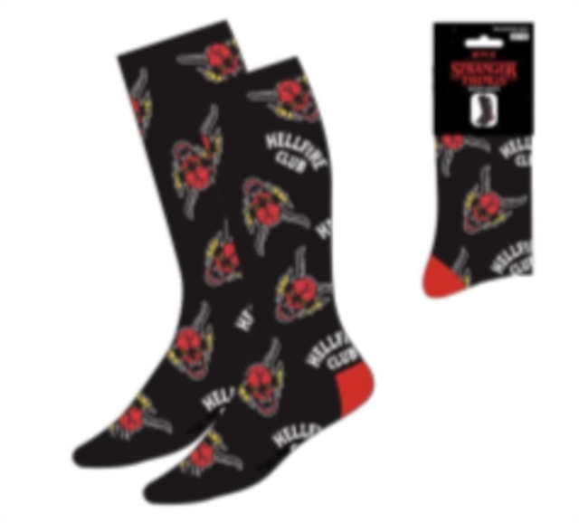 STRANGER THINGS HELLFIRE SOCKS GREY UK 5-10.5