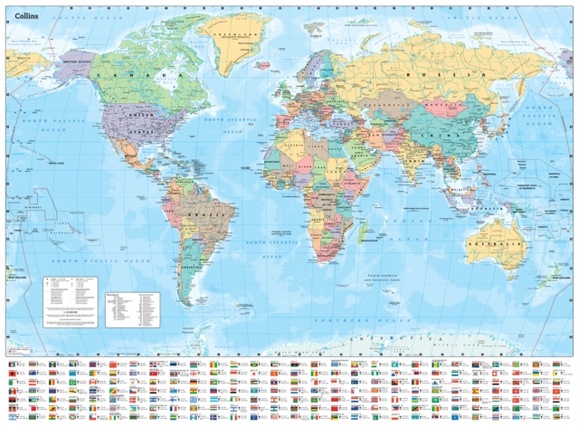 Collins World Wall Laminated Map