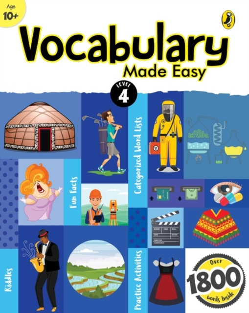 Vocabulary Made Easy Level 4: fun, interactive English vocab builder, activity & practice book with pictures for kids 10+, collection of 1800+ everyday words| fun facts, riddles for children, grade 4