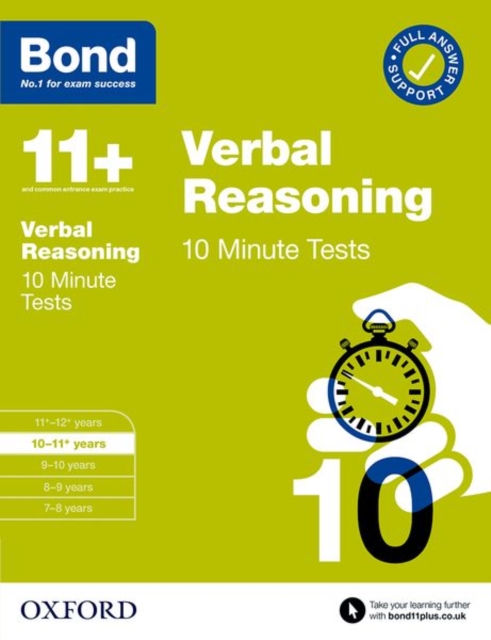 Bond 11+: Bond 11+ 10 Minute Tests Verbal Reasoning 10-11 years