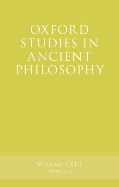 Oxford Studies in Ancient Philosophy, Volume 63