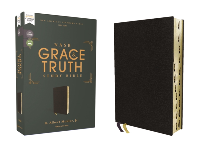 NASB, The Grace and Truth Study Bible (Trustworthy and Practical Insights), Bonded Leather, Black, Red Letter, 1995 Text, Thumb Indexed, Comfort Print