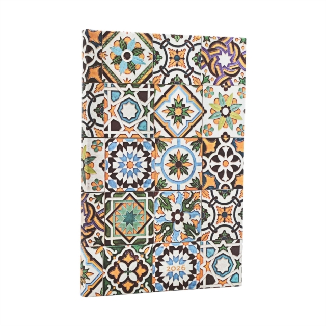 2026 Porto (Portuguese Tiles) Maxi 12-month Horizontal Hardcover Flexi Dayplanner 2026 (Elastic Band Closure)