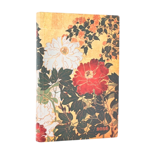 2026 Natsu (Rinpa Florals) Mini 12-month Horizontal Softcover Flexi Dayplanner 2026 (Elastic Band Closure)