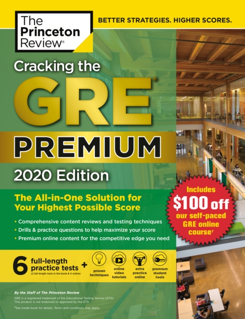 Cracking the GRE Premium Edition with 6 Practice Tests, 2020