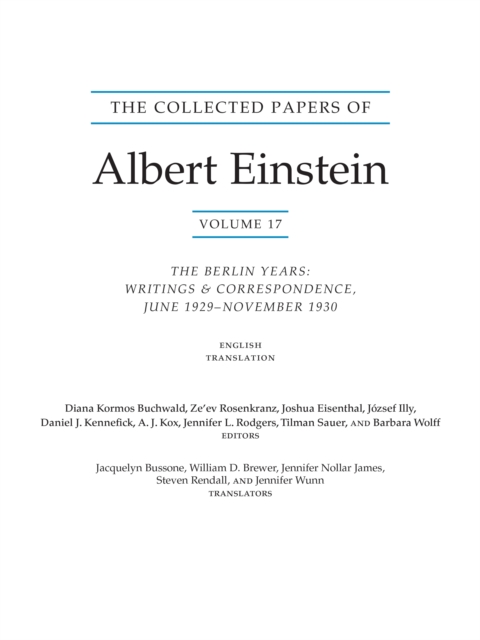 Collected Papers of Albert Einstein, Volume 17 (Translation Supplement)