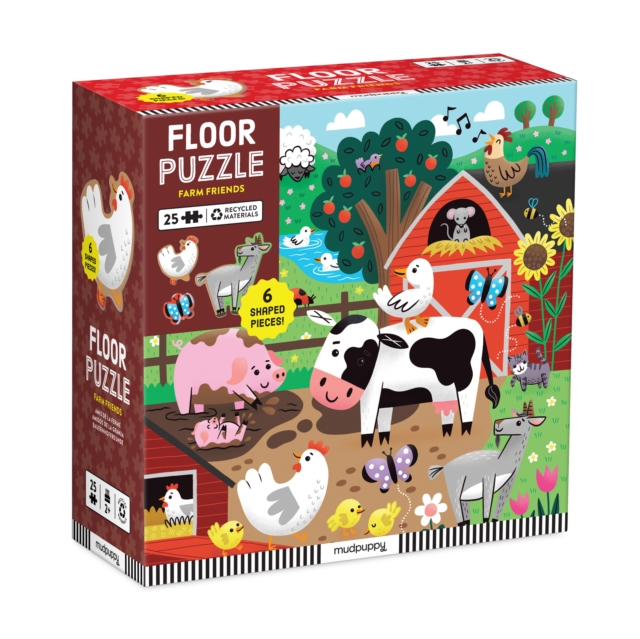 Farm Friends 25 Piece Floor Puzzle with Shaped Pieces