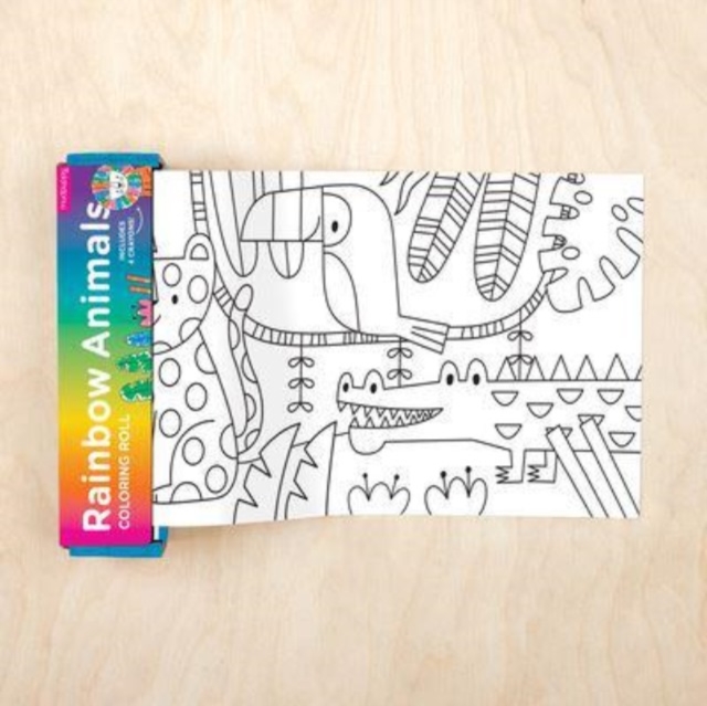 Rainbow Animals Mini Coloring Roll