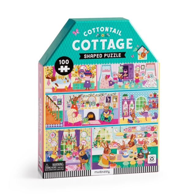 Cottontail Cottage 100 Piece House-shaped Puzzle