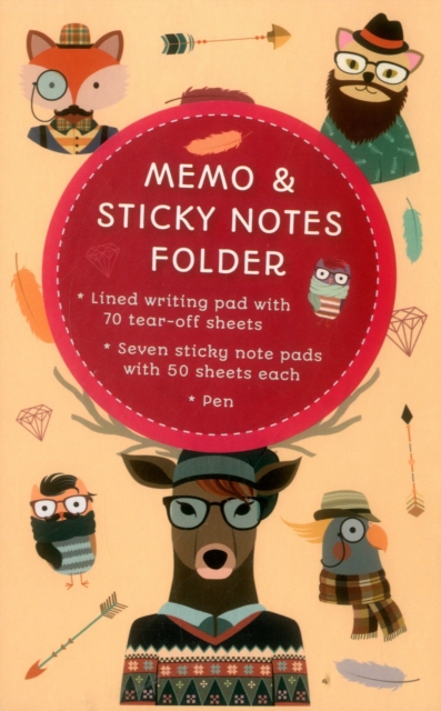 Memo & Sticky Notes Folder: Hipster Animals