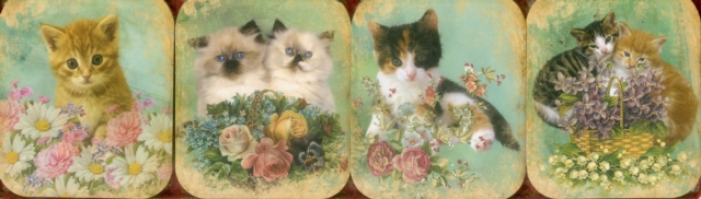 Pocket Note Set of 4 Mini-pads: Vintage Kittens