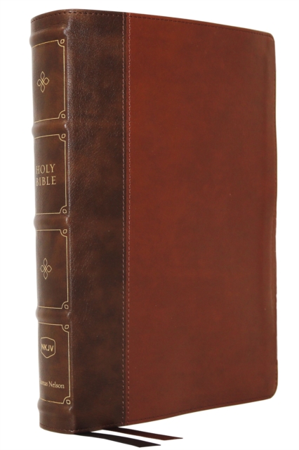 NKJV, Large Print Verse-by-Verse Reference Bible, Maclaren Series, Leathersoft, Brown, Comfort Print