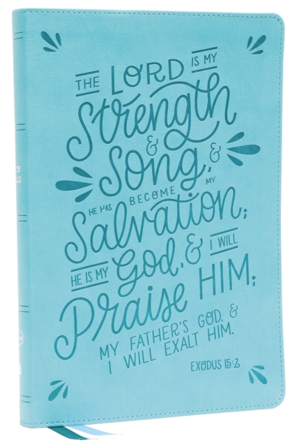 NKJV, Thinline  Bible, Verse Art Cover Collection, Leathersoft, Teal, Red Letter, Comfort Print