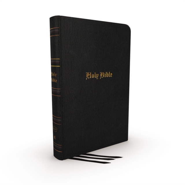 KJV, Thinline Bible, Large Print, Genuine Leather, Black, Red Letter, Thumb Indexed, Comfort Print