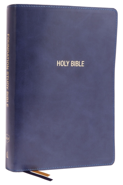 NKJV, Foundation Study Bible, Large Print, Leathersoft, Blue, Red Letter, Comfort Print