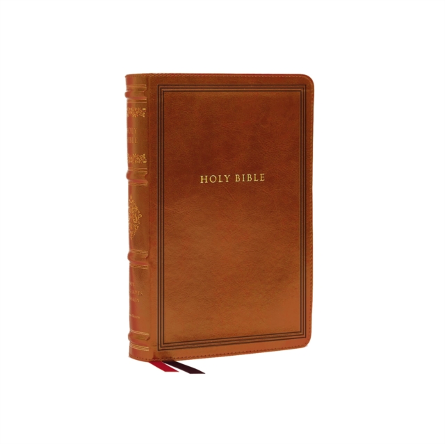 NKJV, Wide-Margin Reference Bible, Sovereign Collection, Leathersoft, Brown, Red Letter, Comfort Print